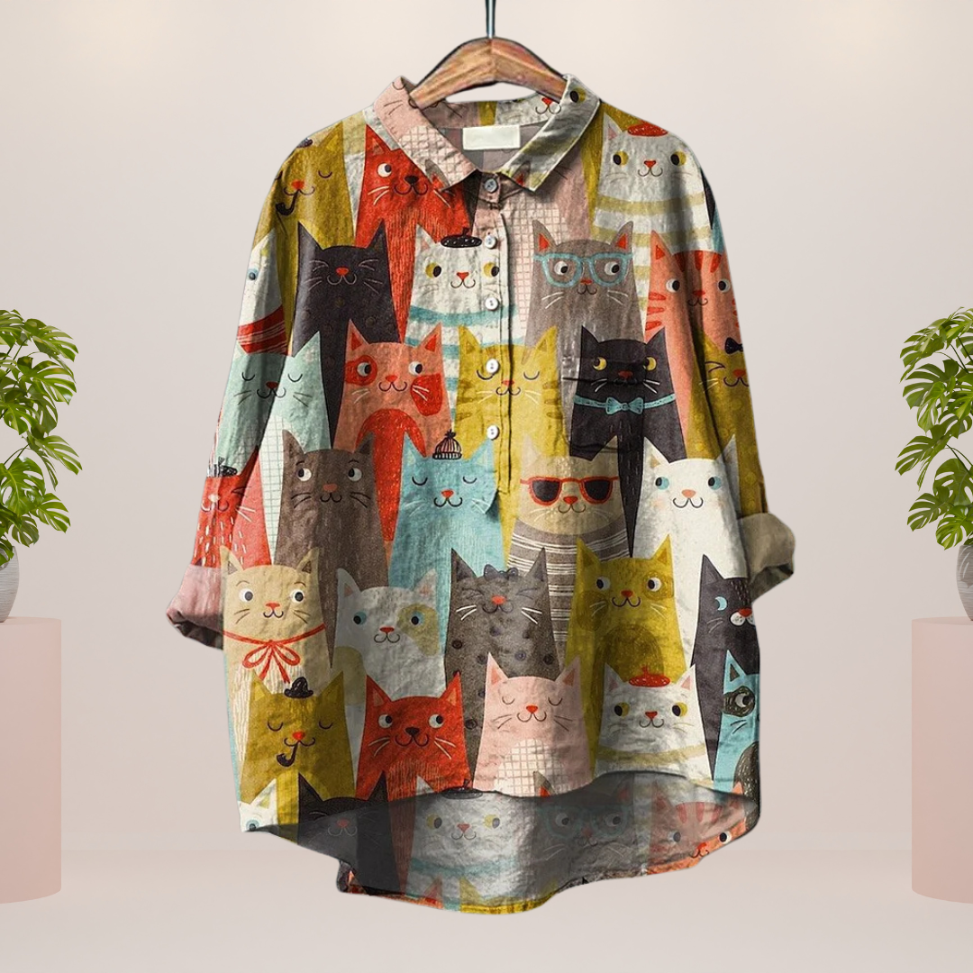 Hellen - Trendy Print Art Shirt