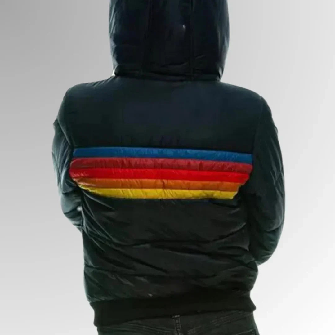 Grayce - Rainbow Striped Zip-Up Jacket